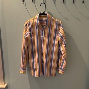 Foxcroft wrinkle free striped women’s shirt size 4